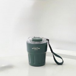 كوب حراري محمول زيتي بغطاء شفاف - SITARAYURI