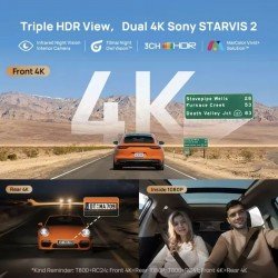 داش كام T800 امامي-داخلي-خلفي 4K من 70mai + مومري 256 اضافي 