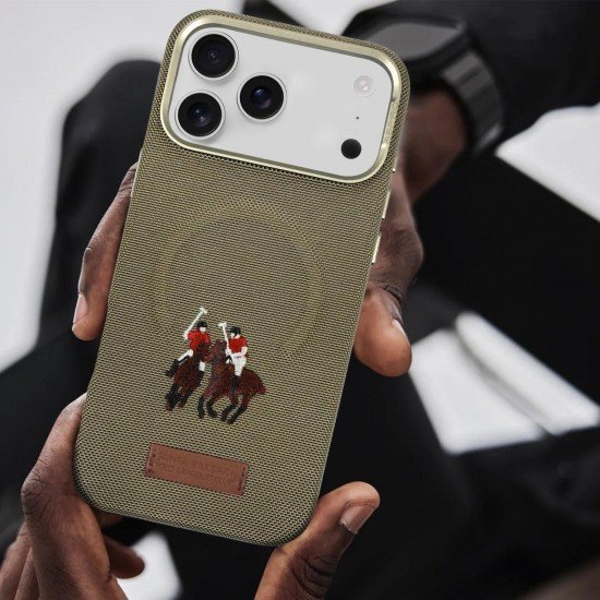 كفر ايفون 17 قماش باربرا ماج سيف  من بولو  ازرق