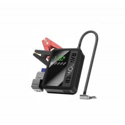 مشغل بطارية سيارة (Jump Starter) مع منفاخ هواء مدمج من راف باور (RAVPOWER). 