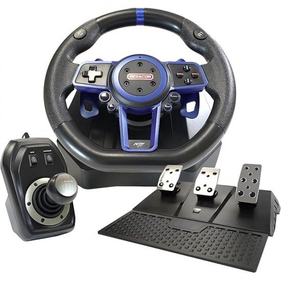 محاكاة عجلة القيادة سباق  3 دواسات ناقل حركة 6 سرعات P4-P5 من MEGACOM