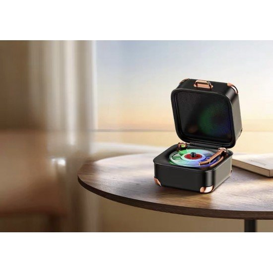 سبيكر لاسلكي من ريماكس بتصميم حقيبة كلاسيكيه صغيره M71 اسود- ابيض