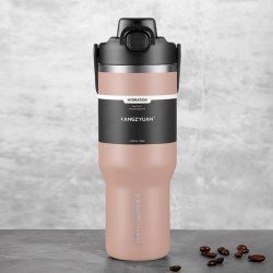 مق ترمس بارد حار 1000ML مقاوم للصداء من KANGZYUAN وردي