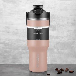 مق ترمس بارد حار 1000ML مقاوم للصداء من KANGZYUAN وردي