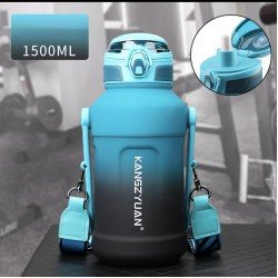 مق ترمس للماء والمشروبات البارده 1500ML من KANGZYUAN ازرق-اسود