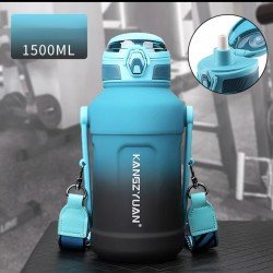 مق ترمس للماء والمشروبات البارده 1500ML من KANGZYUAN ازرق-اسود