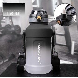 مق ترمس للماء والمشروبات البارده 1500ML من KANGZYUAN ابيض-اسود