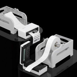 طابعة ملصقات حرارية صغيرة تدعم جميع انضمة التشغيل والبلوتوث +قاعدة رول اوراق 