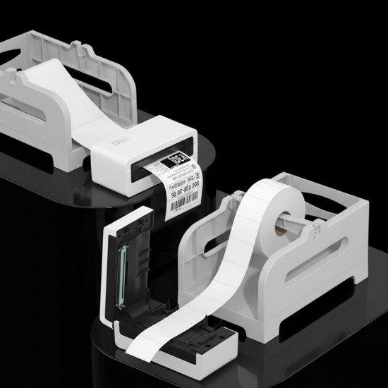 طابعة ملصقات حرارية صغيرة تدعم جميع انضمة التشغيل والبلوتوث +قاعدة رول اوراق