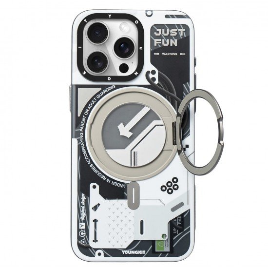 كفر JUST FUN ايفون 15 برو ماكس من YOUNGKIT ابيض