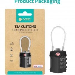 قفل حقيبة سفر ب 3 ارقام من COTECI سلفر-اسود
