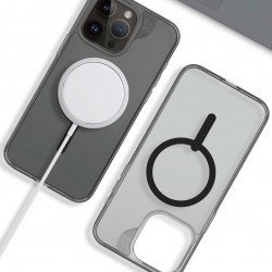 كفر زاج رمادي شفاف ماج سيف أيفون15