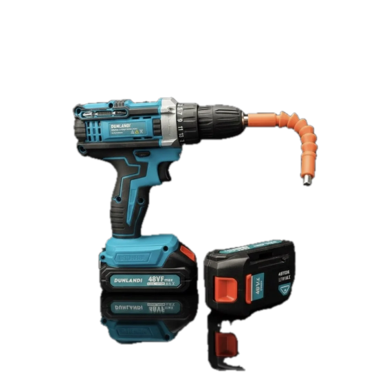 DUNLANDI - مجموعة دريل لاسلكي 48 فولت بقوة 700 واط بطاريتان ليثيوم