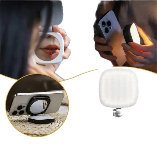 اضاءة تصوير LED  للجوال محمول ماج سيف P48 +مرآة مدمجة