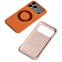 KVZV - كفر ايفون 17 سيلكون بتصميم عصري وردي 