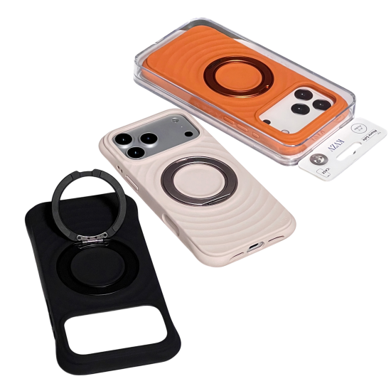 KVZV - كفر ايفون 17 سيلكون بتصميم عصري اسود