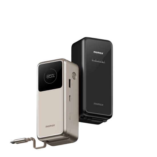 MOMAX - فيش 3 في 1 +بور بانك 10000mAh بقوة 45w