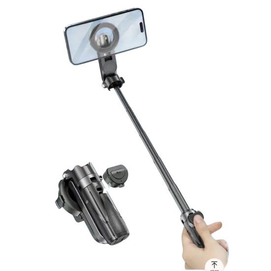 REMAX - قاعدة + عصاء سيلفي مغناطيسيه صغيره محمولة من ريماكس P80C مع تحكم عن بعد