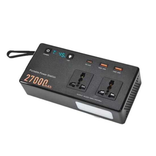 SHIOUMAO - محول طاقة محمولة صغيرة 150 واط ببطارية ليثيوم 27000mAh للاستخدام المتعدد