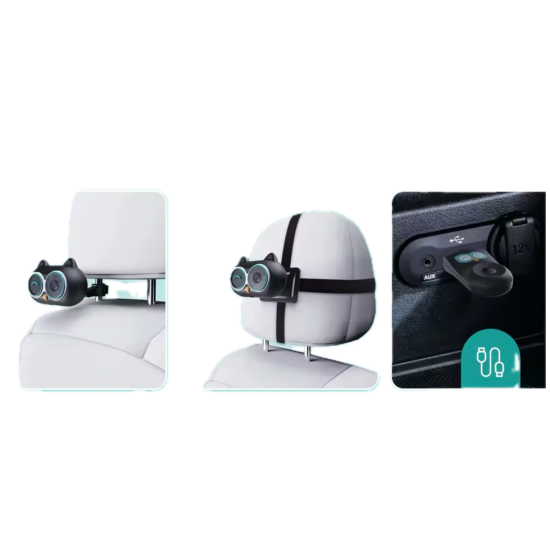 اوتو كاست - محول CarPlay اللاسلكي+كاميرا المقعد الخلفي للسيارة 150 ° بجودة 1080P