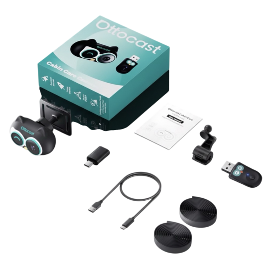 اوتو كاست - محول CarPlay اللاسلكي+كاميرا المقعد الخلفي للسيارة 150 ° بجودة 1080P