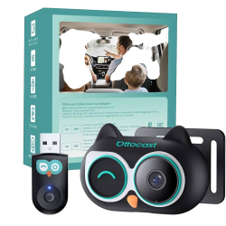 اوتو كاست - محول CarPlay اللاسلكي+كاميرا المقعد الخلفي للسيارة 150 ° بجودة 1080P 