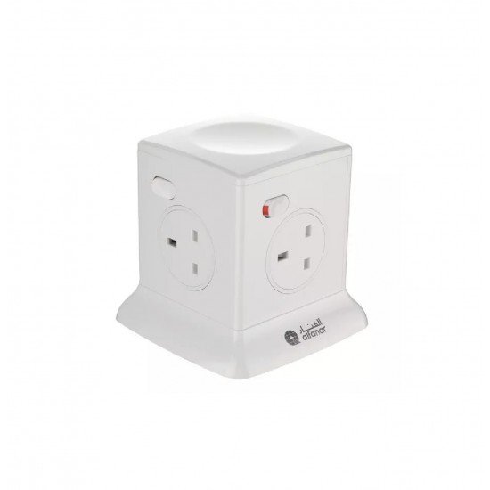 الفنار توصيلة كهربائية 4 منافذ 2.5 متر ابيض